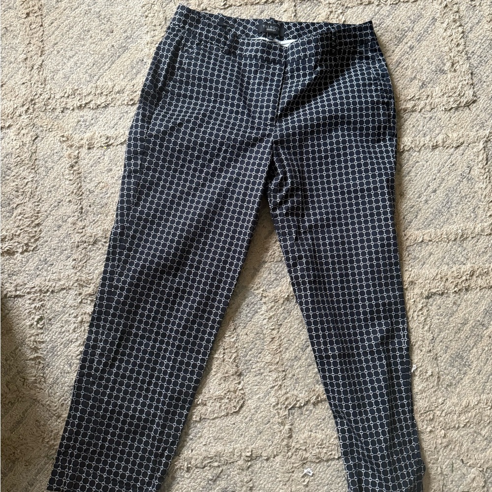 Talbots Black White Ankle Pants size 10